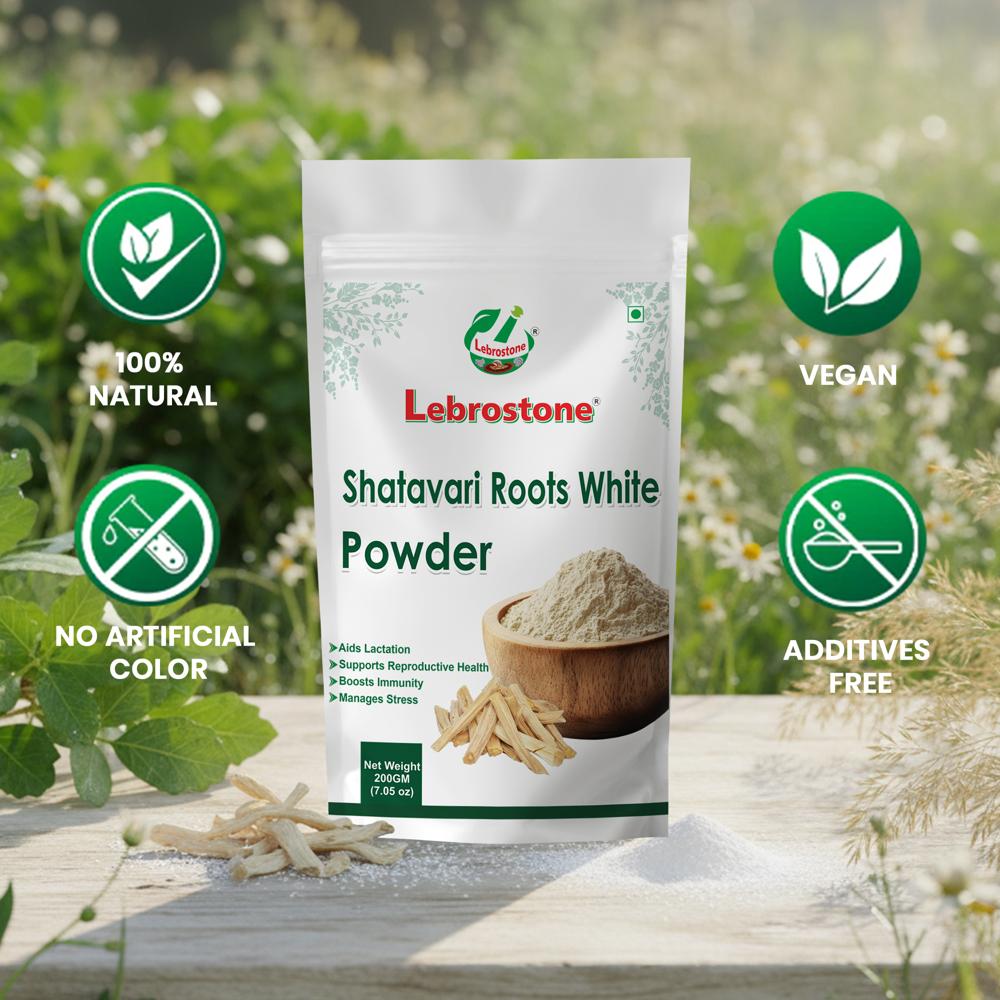 Lebrostone Shatavari  Roots white Powder  Supports Lactation, Reproductive Health & Immunity(200gm)