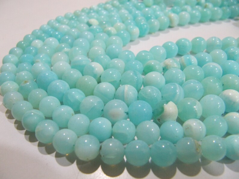 Natural Peruvian Opal Plain Smooth Round Shape Beads 6to8mm best Quality Beads Strand 13 inches Long Jewelry making gemstone SIZE YOU CHOOSE