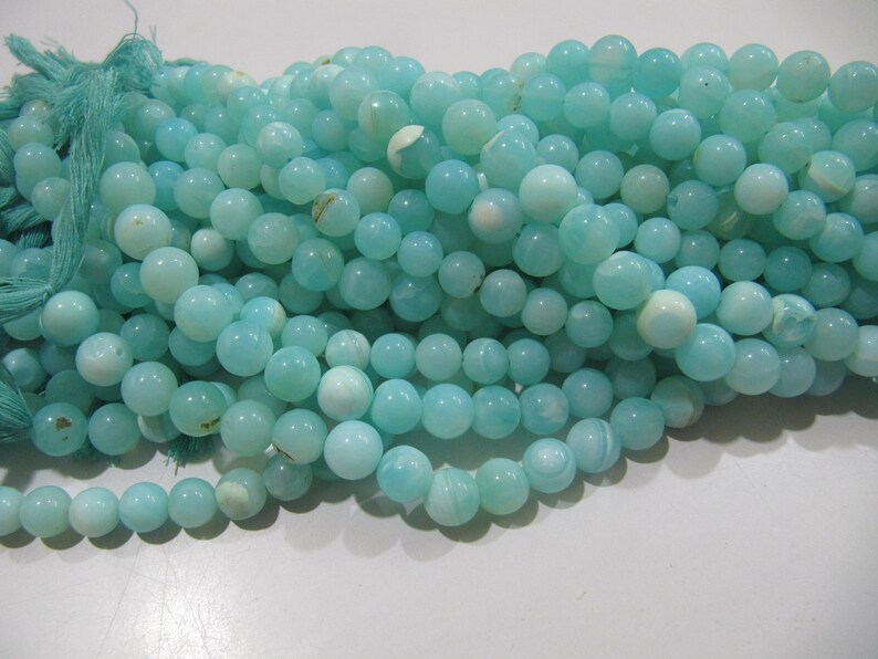 Natural Peruvian Opal Plain Smooth Round Shape Beads 6to8mm best Quality Beads Strand 13 inches Long Jewelry making gemstone SIZE YOU CHOOSE