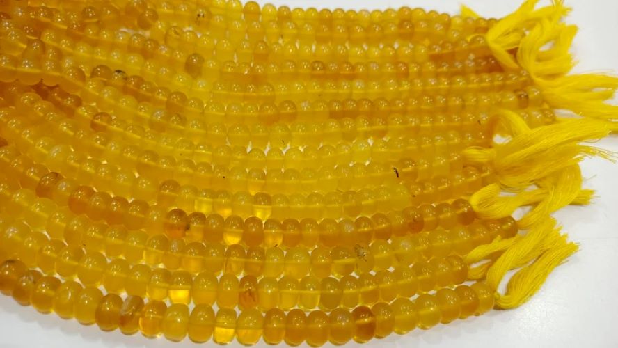 Natural Yellow opal Rondelle Plain smooth 8mm Beads Sold per strand 8 inches long