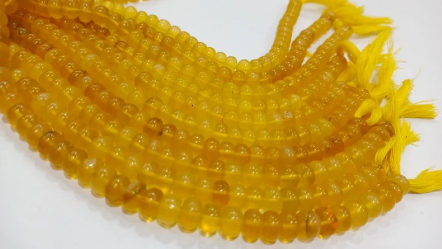 Natural Yellow opal Rondelle Plain smooth 8mm Beads Sold per strand 8 inches long