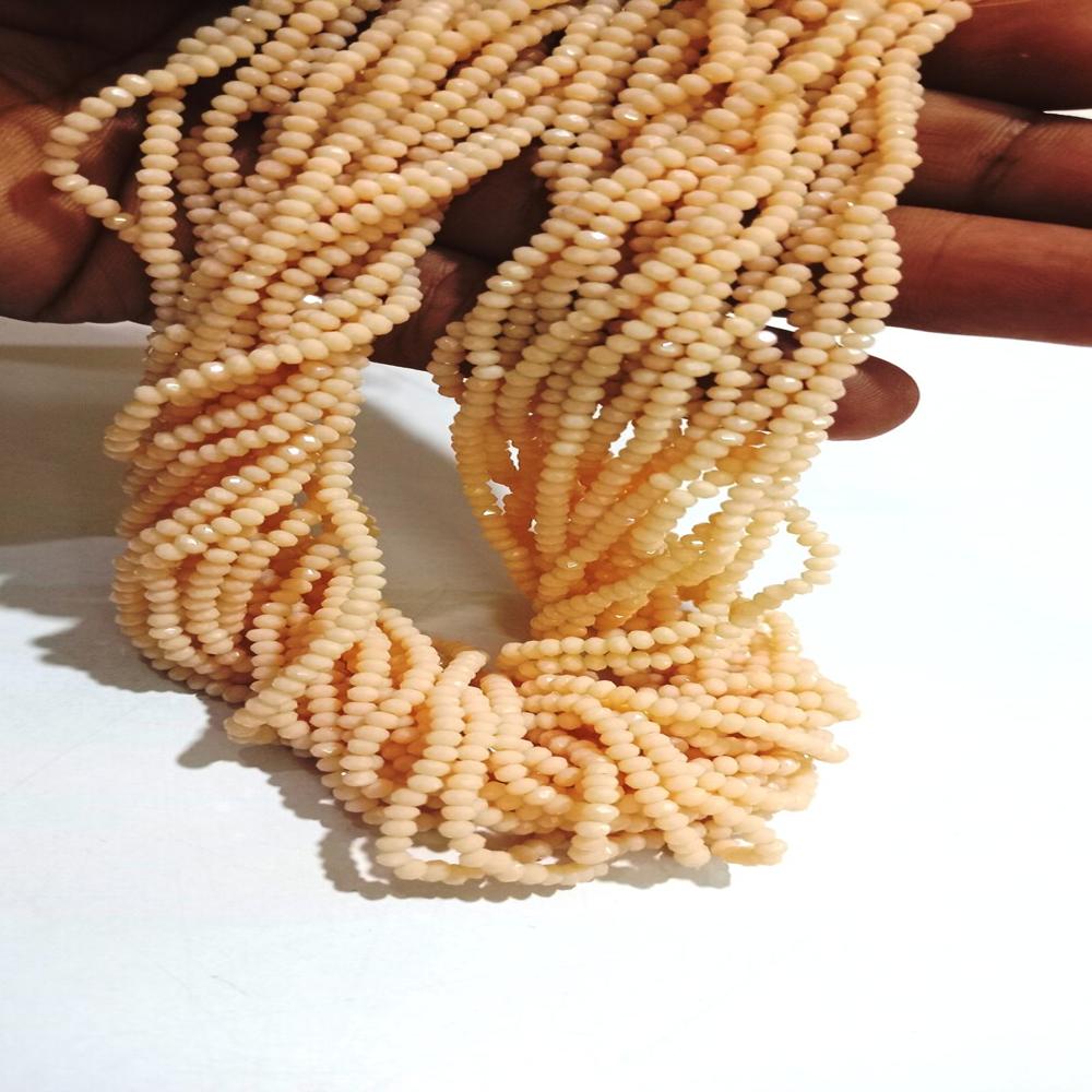 Pink Opal Hydro 3-4mm Rondelle Faceted Beads Sold Per Strand of 150 Pcs Jewellery Making Beads