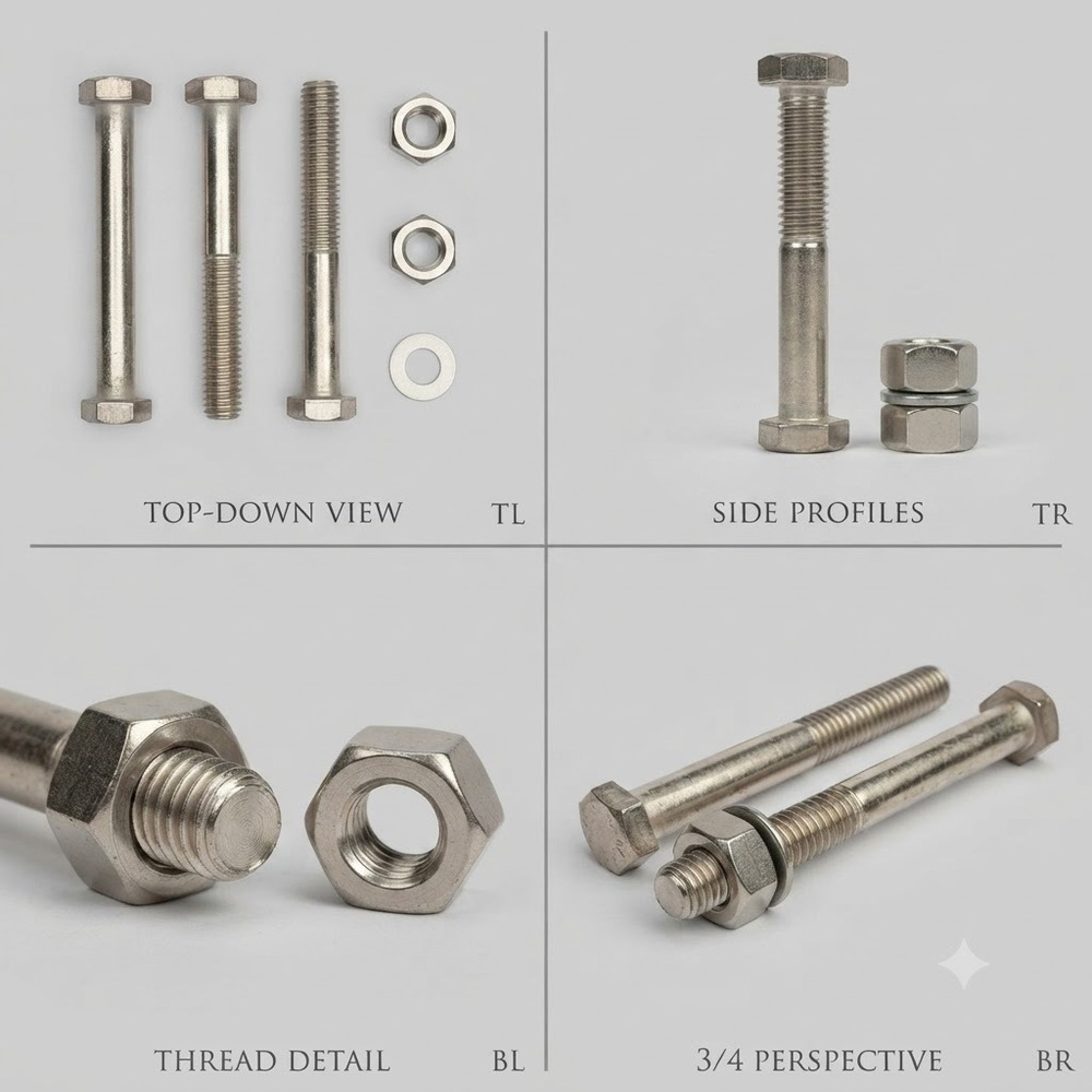 Brass Nuts And Bolts - Color: Silver
