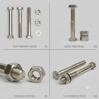 Brass Nuts And Bolts - Color: Silver