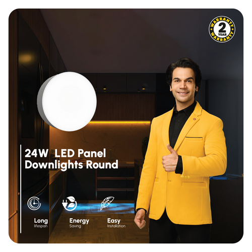 Sun King 24W Energy Efficient LED Round Surface Downlight (Available in Cool and Warm White)