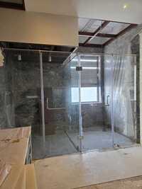 Bathroom Cubicle Glass Partition - Tempered Glass 1800-2100mm Height, Clear/frosted, Swing/sliding Doors, Stainless Steel/aluminium Fittings, Sound Insulation 36db