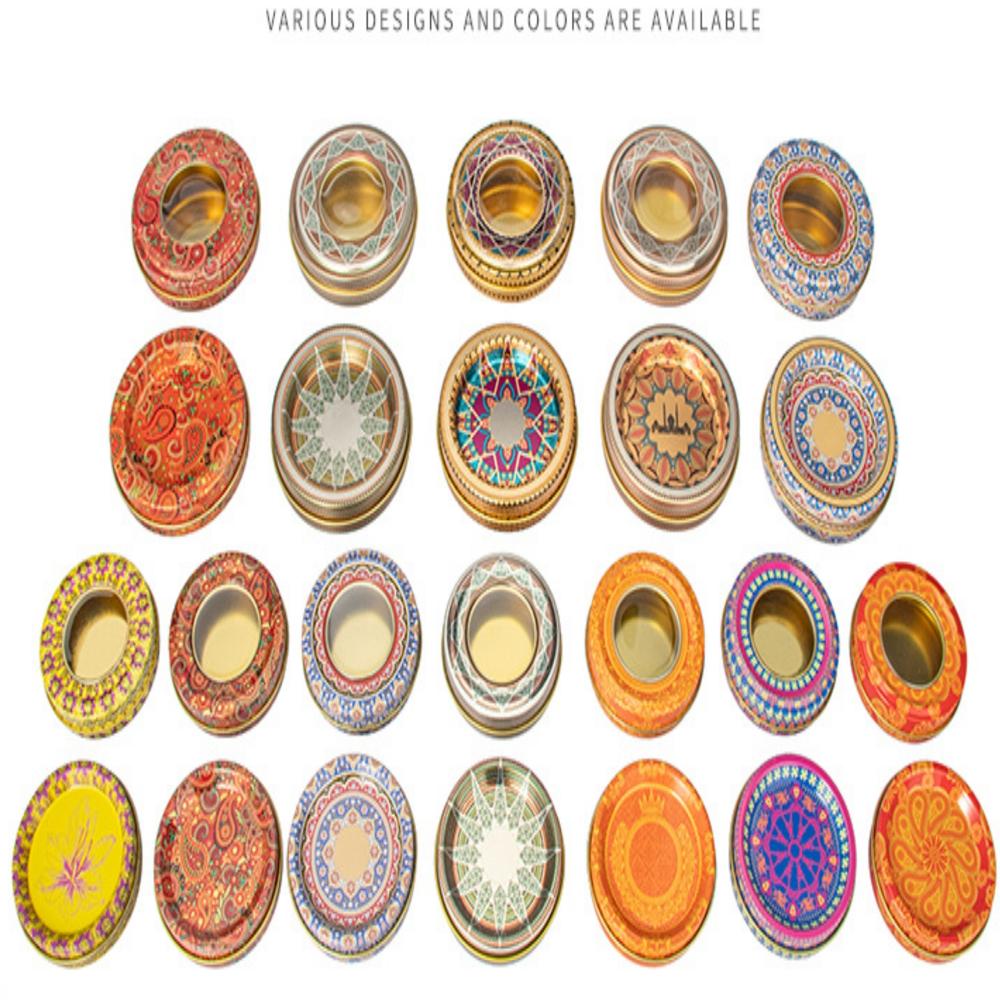 Wholesale Custom Printed Luxury Tea Matcha Tins Packaging Airtight Coffee Containers Empty Metal Round Shape Tin Can for Tea