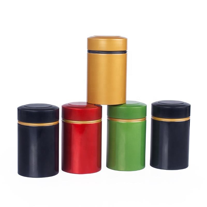 Wholesale Custom Printed Luxury Tea Matcha Tins Packaging Airtight Coffee Containers Empty Metal Round Shape Tin Can for Tea