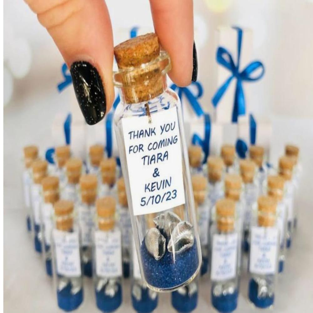 Personalized Seashell Wedding Return Gift Bottle