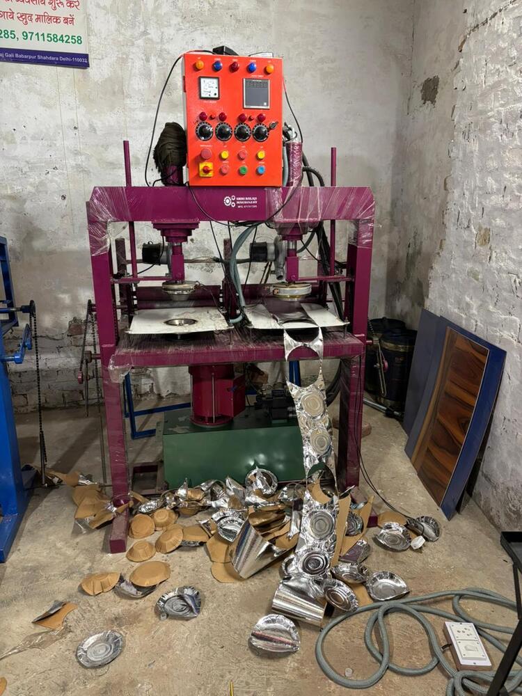 Industrial Paper Plate Making Machine - Stainless Steel, 300v Semi-automatic Design | Frequency Speed Control, Warranty Included