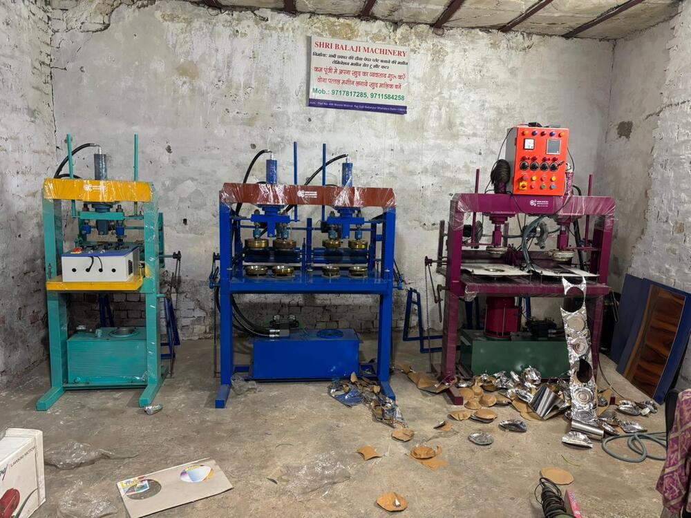 Industrial Paper Plate Making Machine - Stainless Steel, 300v Semi-automatic Design | Frequency Speed Control, Warranty Included