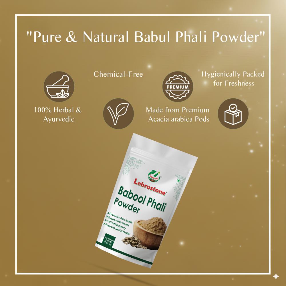 Lebrostone Babool Phali Powder for Teeth, Gums, Digestion & Joint Support(200gm)
