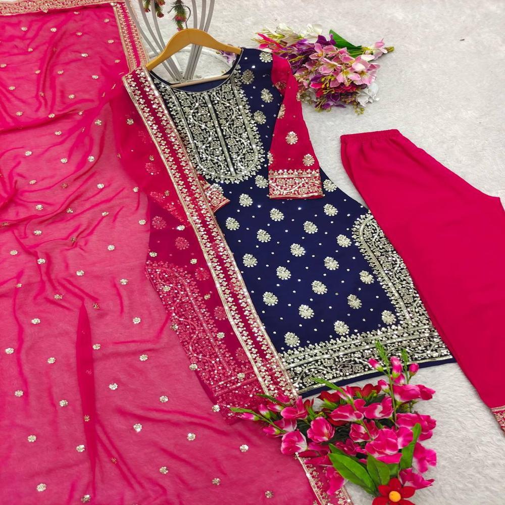 Pakistani 3 Piece Suit - Bust Size: 42 Inch (In)