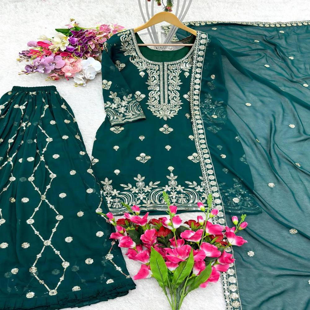 Pakistani 3 Piece Suit - Bust Size: 42 Inch (In)