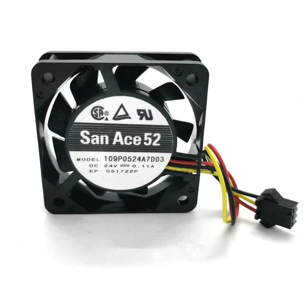 SANACE 109P0524A7D03 24V DC 0.11A 5015mm 5cm 3-Wire Inverter Industrial Axial Cooling Fan