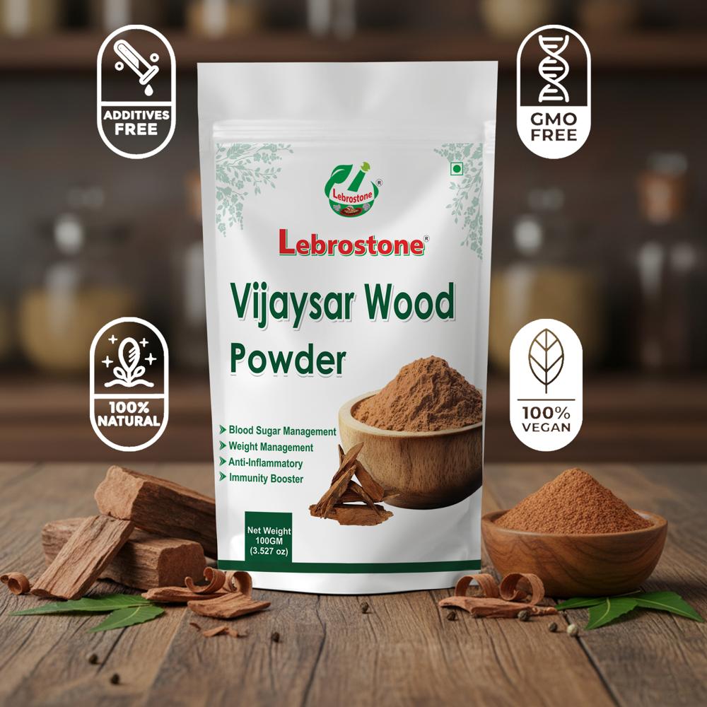 Lebrostone Vijayasar Wood  Blood Sugar Support, Liver Detox & Heart Health(100gm)