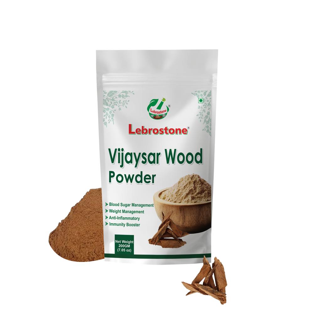 Lebrostone Vijayasar Wood | Blood Sugar Support, Liver Detox & Heart Health(200gm) - Age Group: For Adults