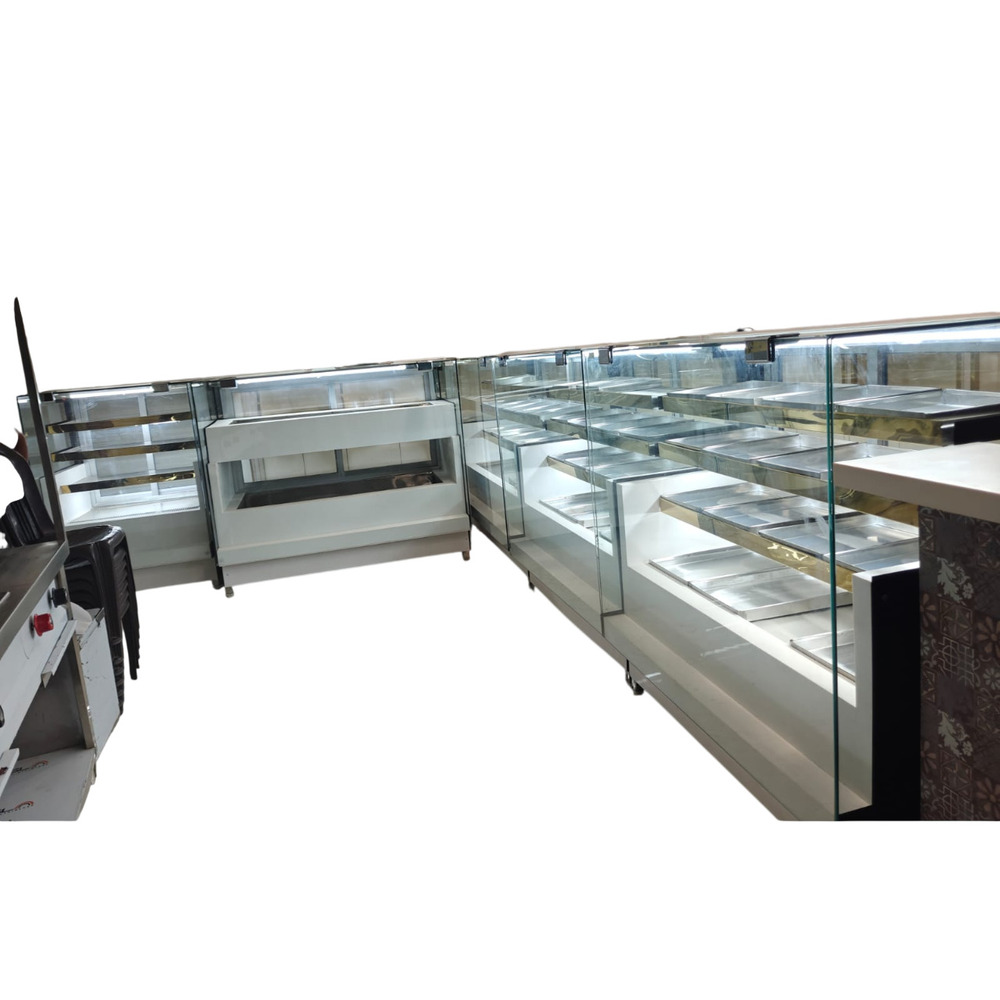 Hot And Cold Glass Sweet Display Counter