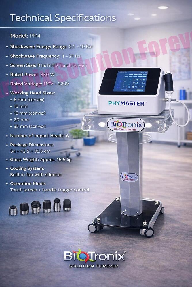 Phymaster Shockwave Physiotherapy Machine for Sports & Rehab Use