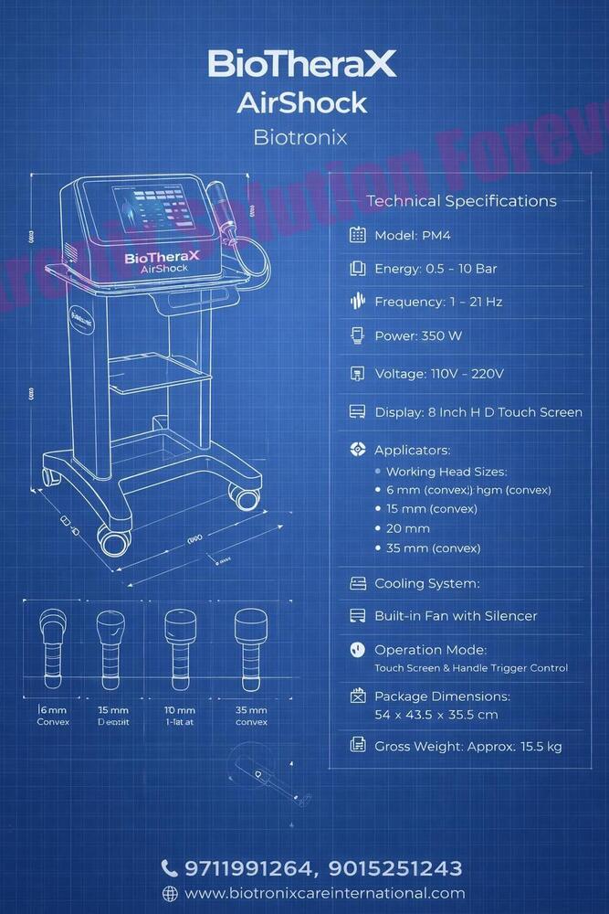 Phymaster Shockwave Physiotherapy Machine for Sports & Rehab Use