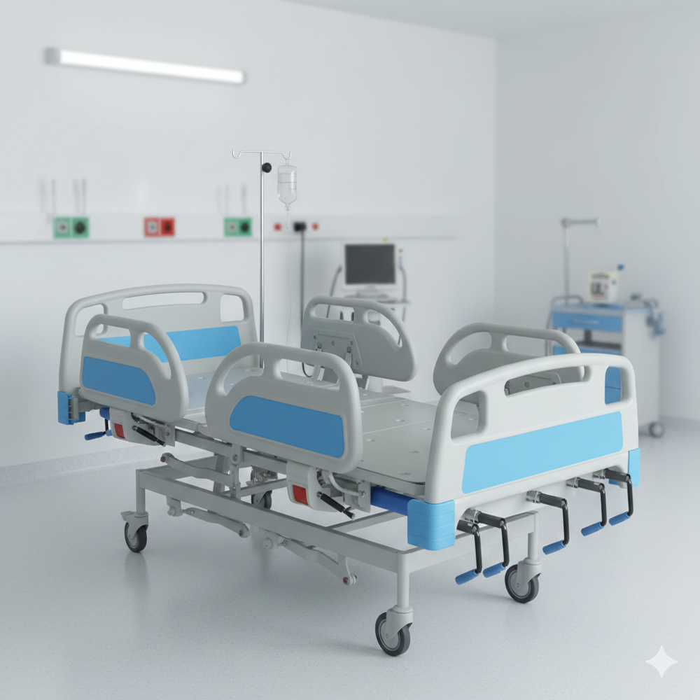 Icu Bed Hi Low Manual Five Functions - Capacity: 100 Kg