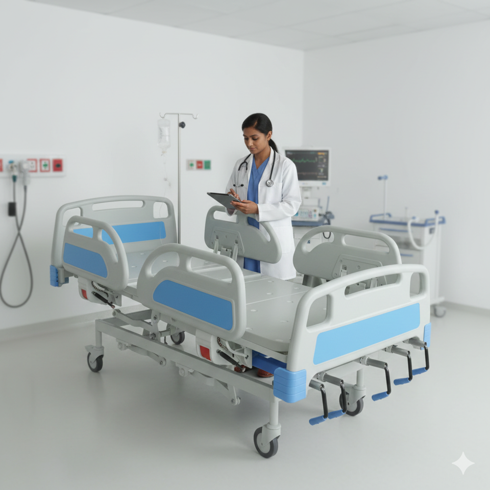 ICU BED HI LOW MANUAL FIVE FUNCTIONS