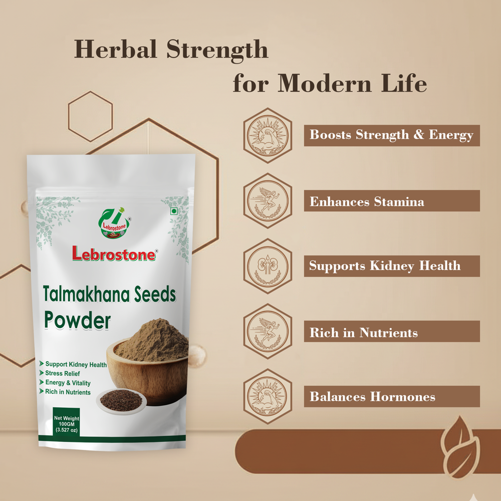 Lebrostone Talmakhana Seeds Powder  Natural Energy Booster, Improves Stamina & Hormonal Balance(100gm)