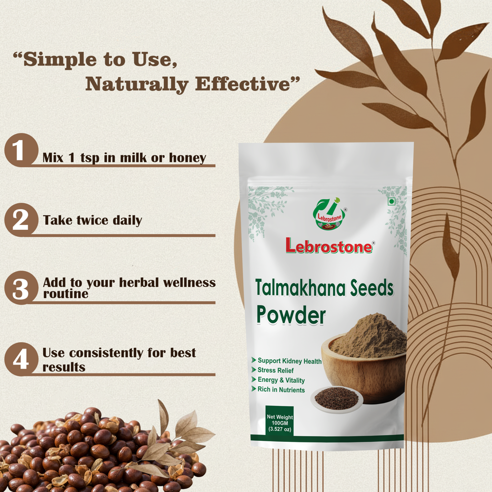 Lebrostone Talmakhana Seeds Powder  Natural Energy Booster, Improves Stamina & Hormonal Balance(100gm)