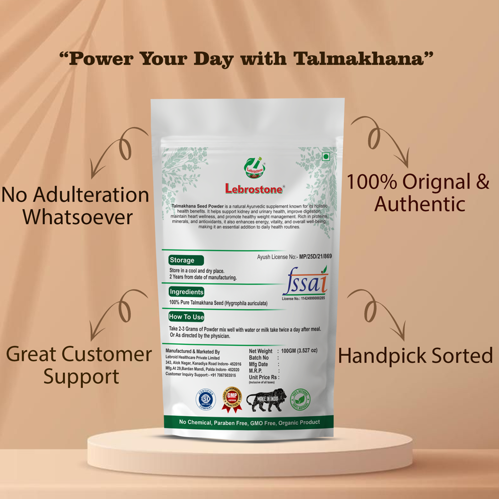 Lebrostone Talmakhana Seeds Powder  Natural Energy Booster, Improves Stamina & Hormonal Balance(100gm)