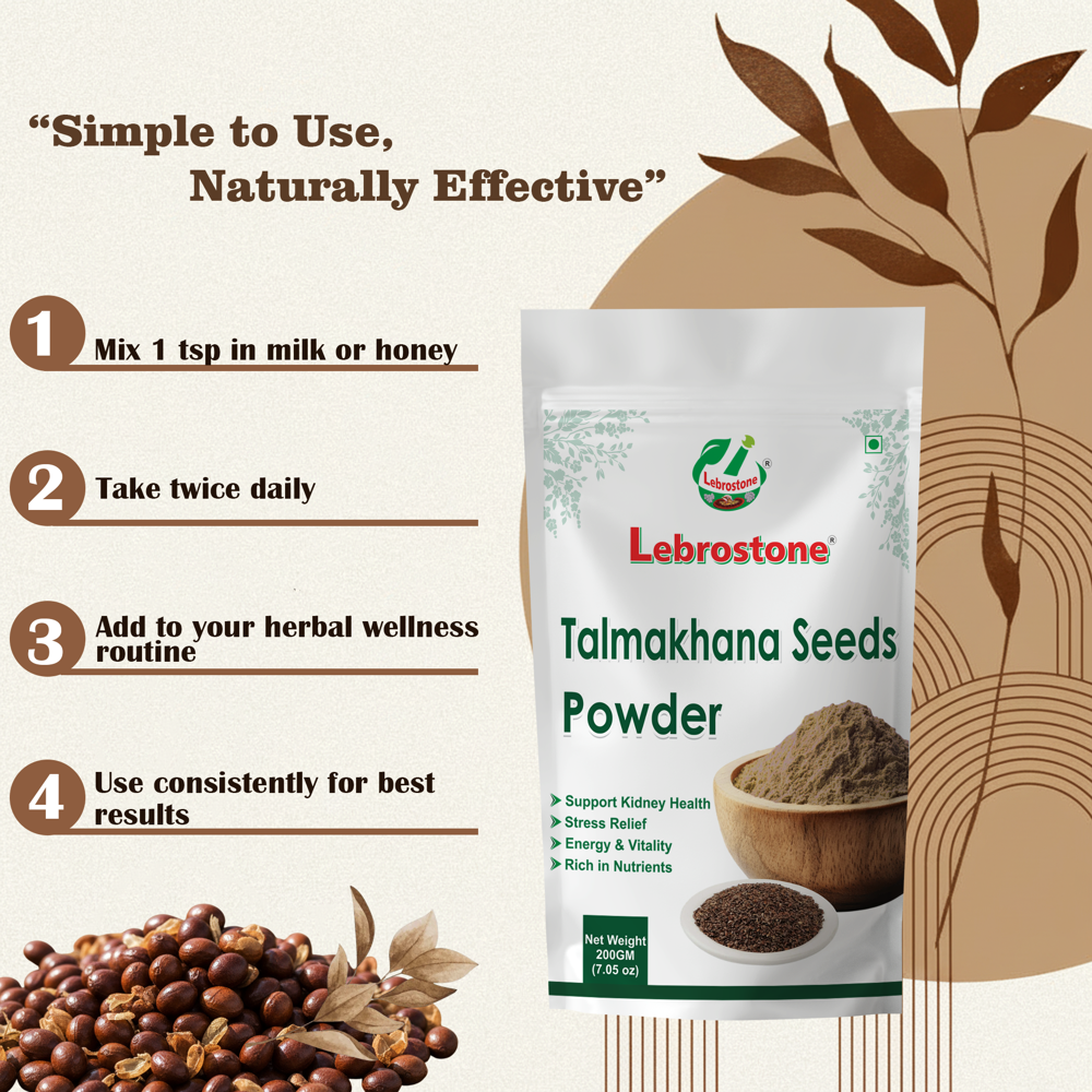 Lebrostone Talmakhana Seeds Powder  Natural Energy Booster, Improves Stamina & Hormonal Balance(200gm)