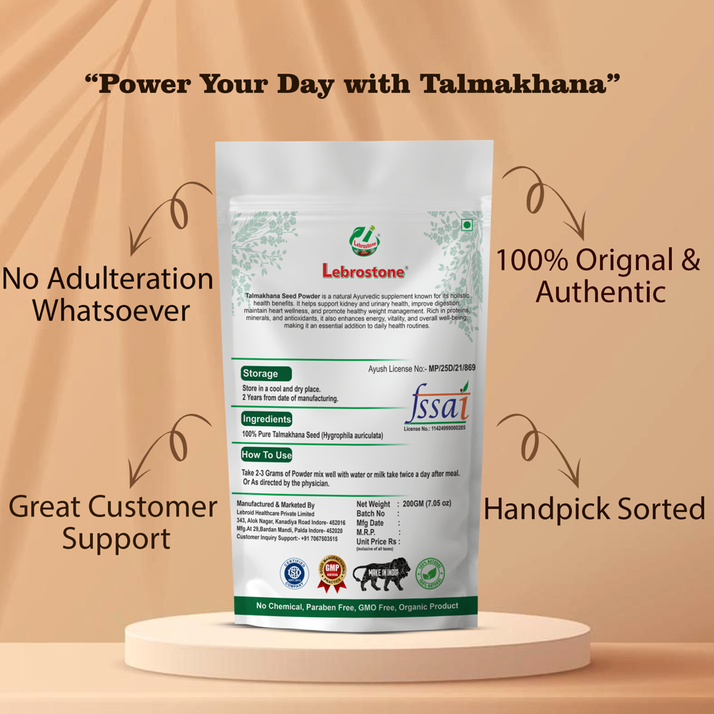 Lebrostone Talmakhana Seeds Powder  Natural Energy Booster, Improves Stamina & Hormonal Balance(200gm)