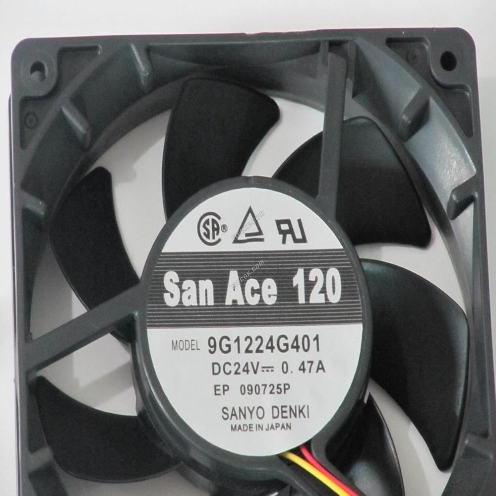 SanAce 9G1224G401 Axial Fan 24V-0.47A DC Brushless 4100 RPM 12025mm 2-Wire Cooling Fan