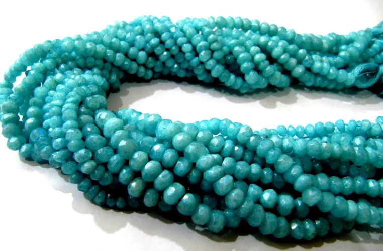 Natural Blue Opal 4-5mm Rondelle Faceted Gemstone Beads Strand 13 inches long Semi Precious Beads Sold Per Strand Wholesale Prices