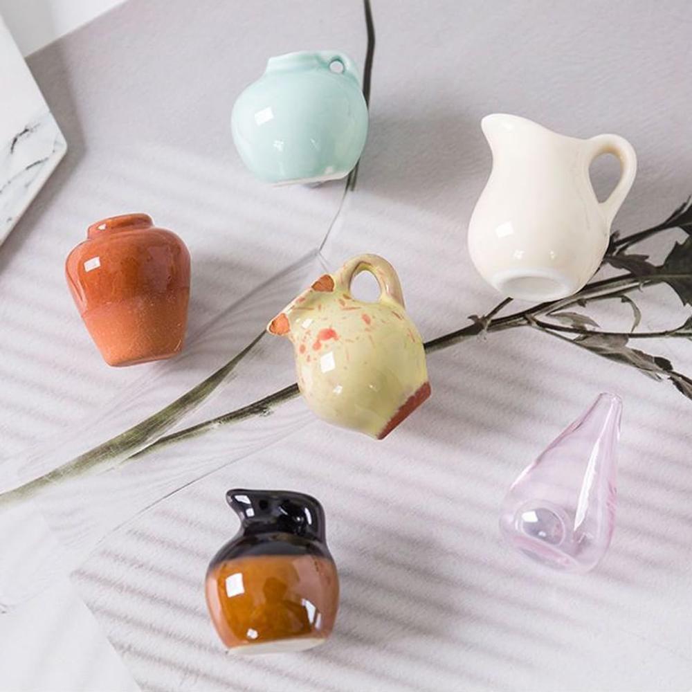 8 Pcs Cute 3D Ceramic Flower Vase Refrigerator Magnets