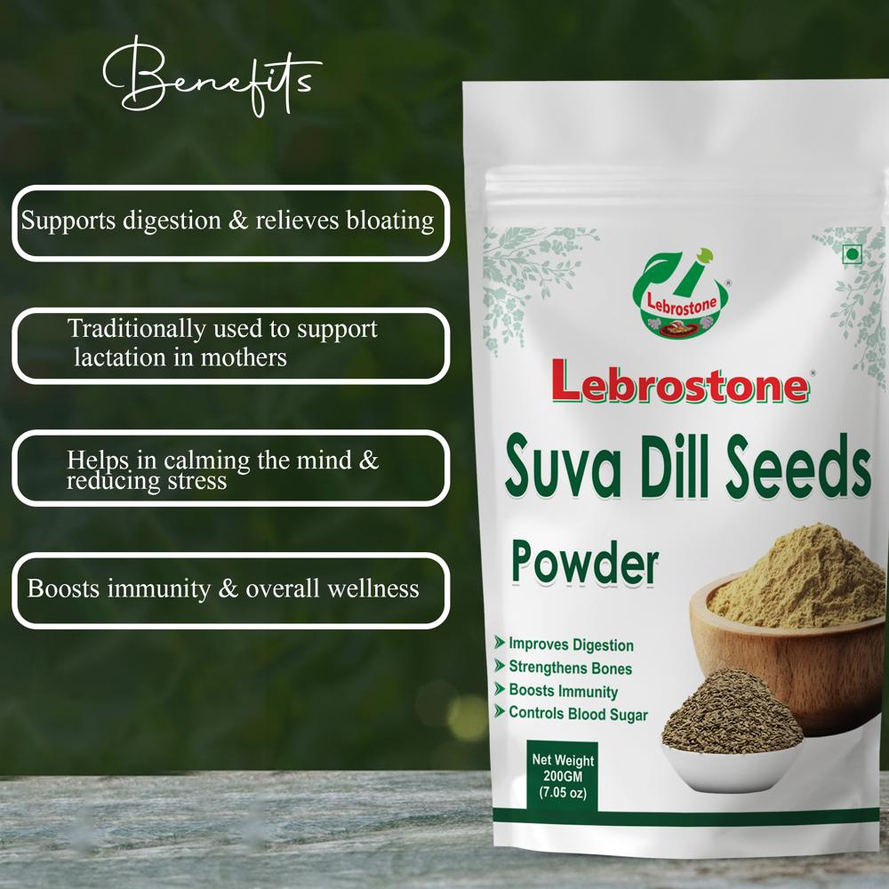 Lebrostone Suva Dill Seeds Powder | Supports Digestion, Lactation Support, Stress Relief & Immunity Booster(200gm)