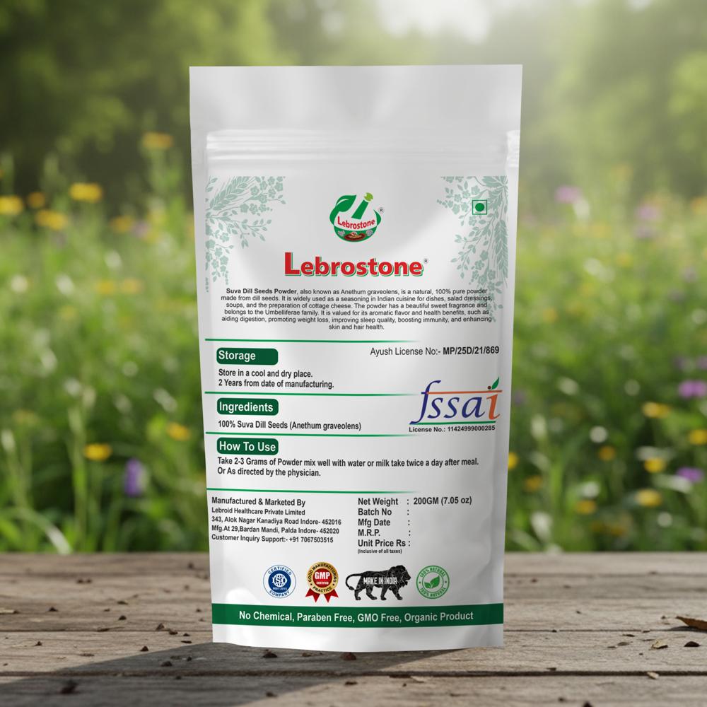 Lebrostone Suva Dill Seeds Powder | Supports Digestion, Lactation Support, Stress Relief & Immunity Booster(200gm)
