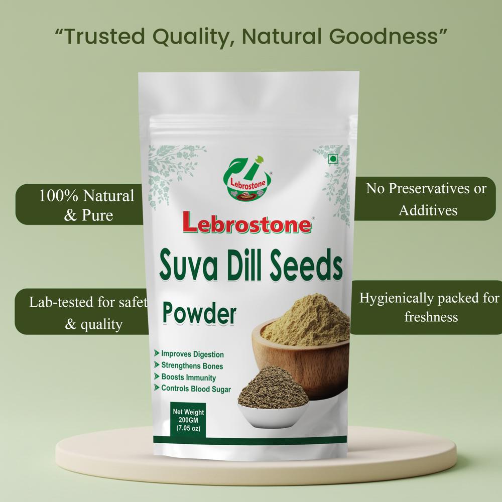Lebrostone Suva Dill Seeds Powder | Supports Digestion, Lactation Support, Stress Relief & Immunity Booster(200gm)