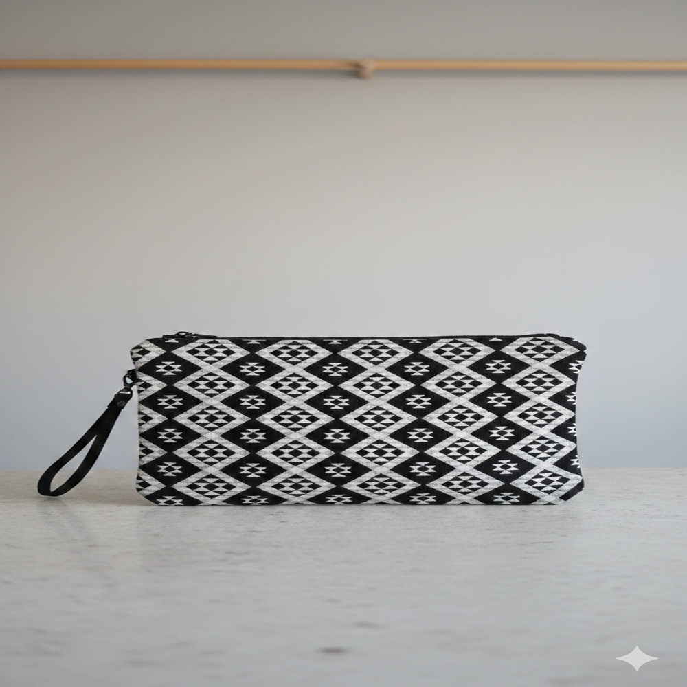 black white jacquard bag fabric