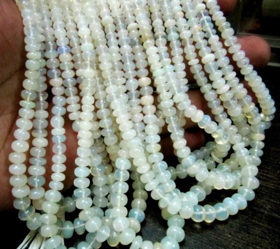 Natural Ethiopian Opal Rondelle Plain Smooth Beads 3 to 8 mm Graduated best Quality Beads Strand 8 inches Long Jewelry making gemstone Beads