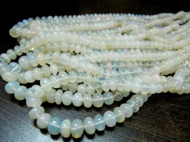 Natural Ethiopian Opal Rondelle Plain Smooth Beads 3 to 8 mm Graduated best Quality Beads Strand 8 inches Long Jewelry making gemstone Beads