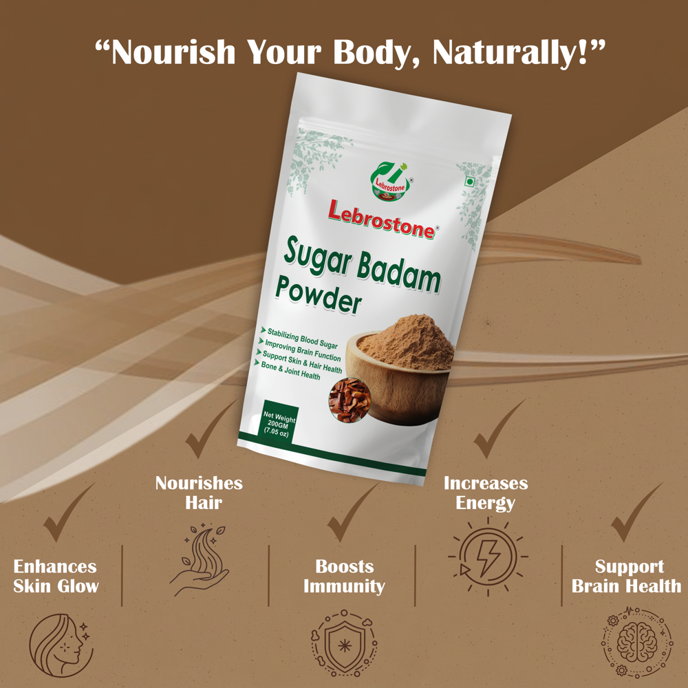 Lebrostone Sugar Badam | Nourishes Hair, Boosts Energy, Enhances Skin Glow & Supports Brain Health(200gm)