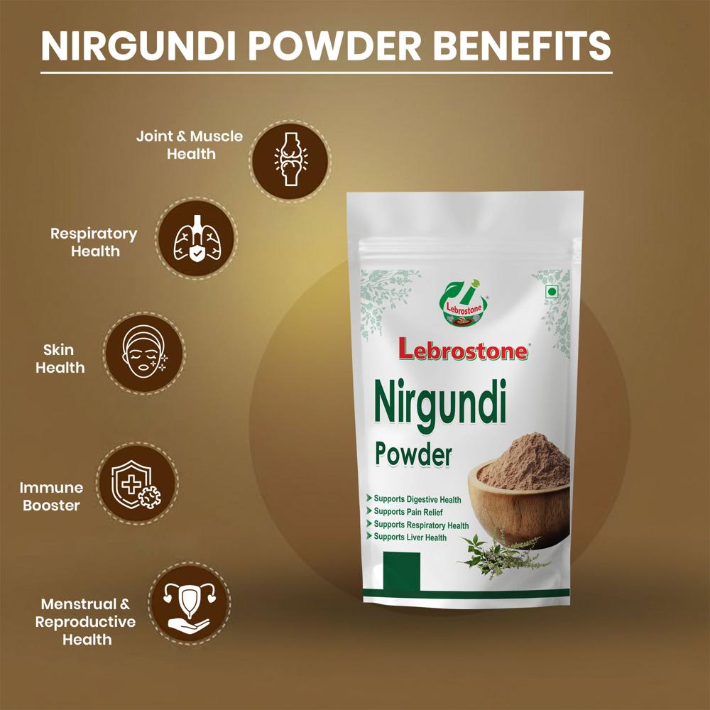Lebrostone Nirgundi Whole Plant Powder | Ayurvedic Joint Pain Relief, Skin Care & Immune Booster| 100g