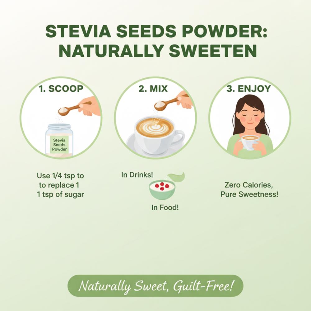 Lebrostone Stevia Seeds Powder  Natural Sweetener, Zero Calories & Blood Sugar Support(200gm)