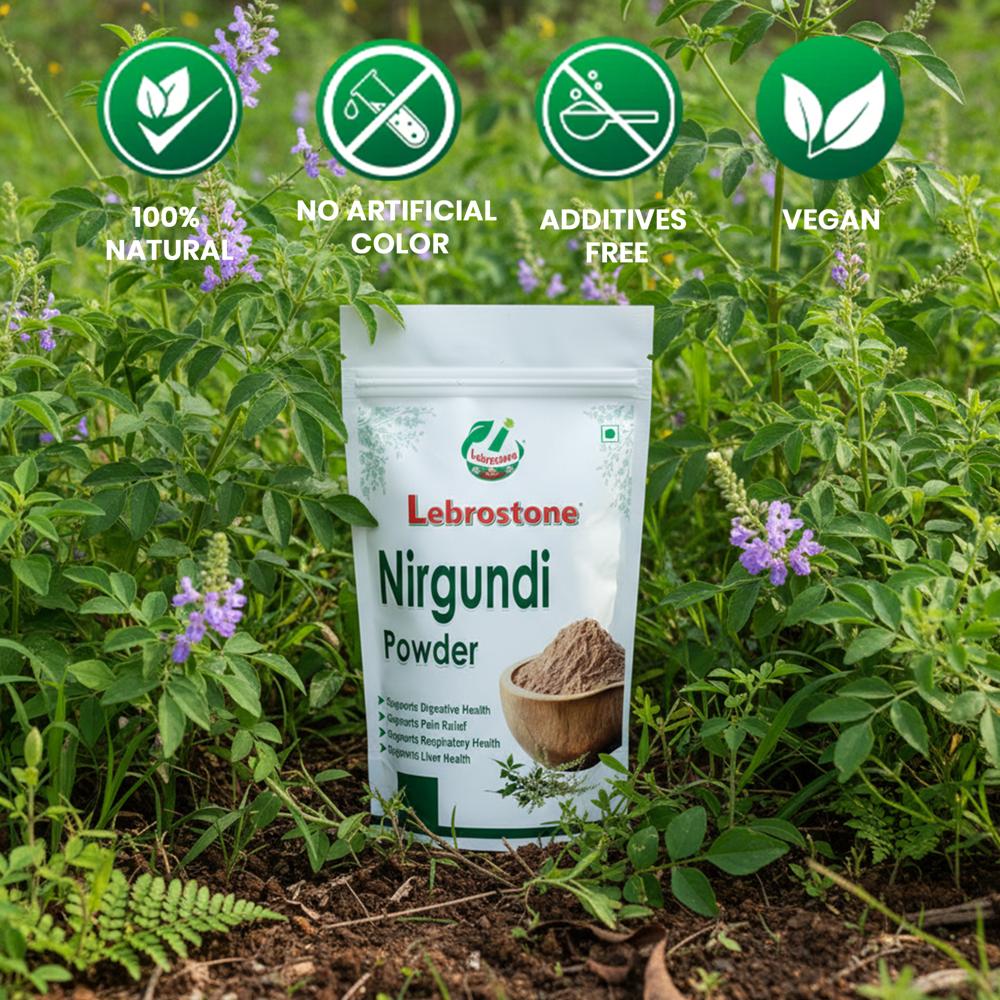 Lebrostone Nirgundi Whole Plant Powder | Ayurvedic Joint Pain Relief, Skin Care & Immune Booster | 100g