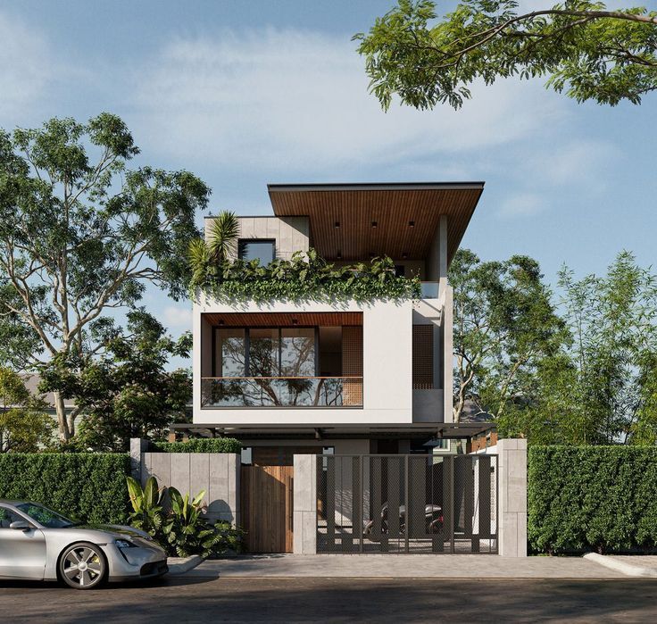 Premium Wood Finish Ceiling Duplex Exterior