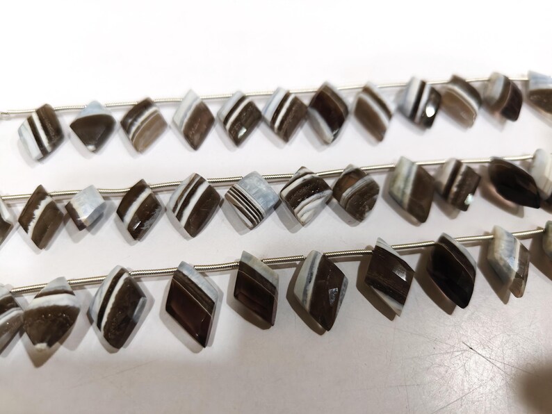 Natural Boulder opal Diamond Shape 15 to 20mm Briolette Faceted Beads Sold Per Strand 8 Inches Long