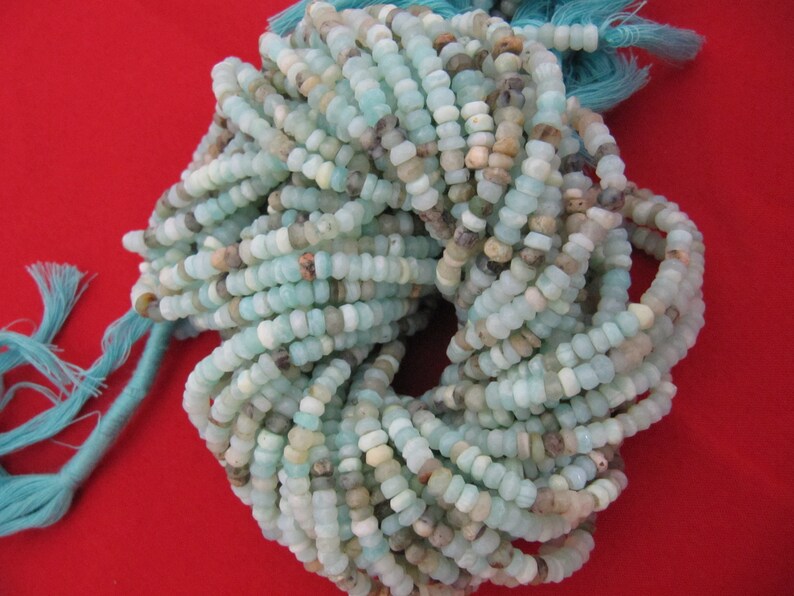 Natural Peruvian Opal Rondelle faceted Beads 4mm best Quality Beads Strand 13-14 inches Long Jewelry making gemstone beads sold per strand