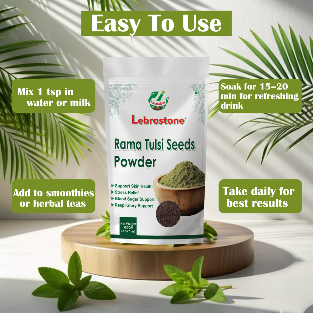 Lebrostone Rama Tulsi Seed Powder Pure & Natural | Supports Immunity, Digestion & Natural Energy |100g