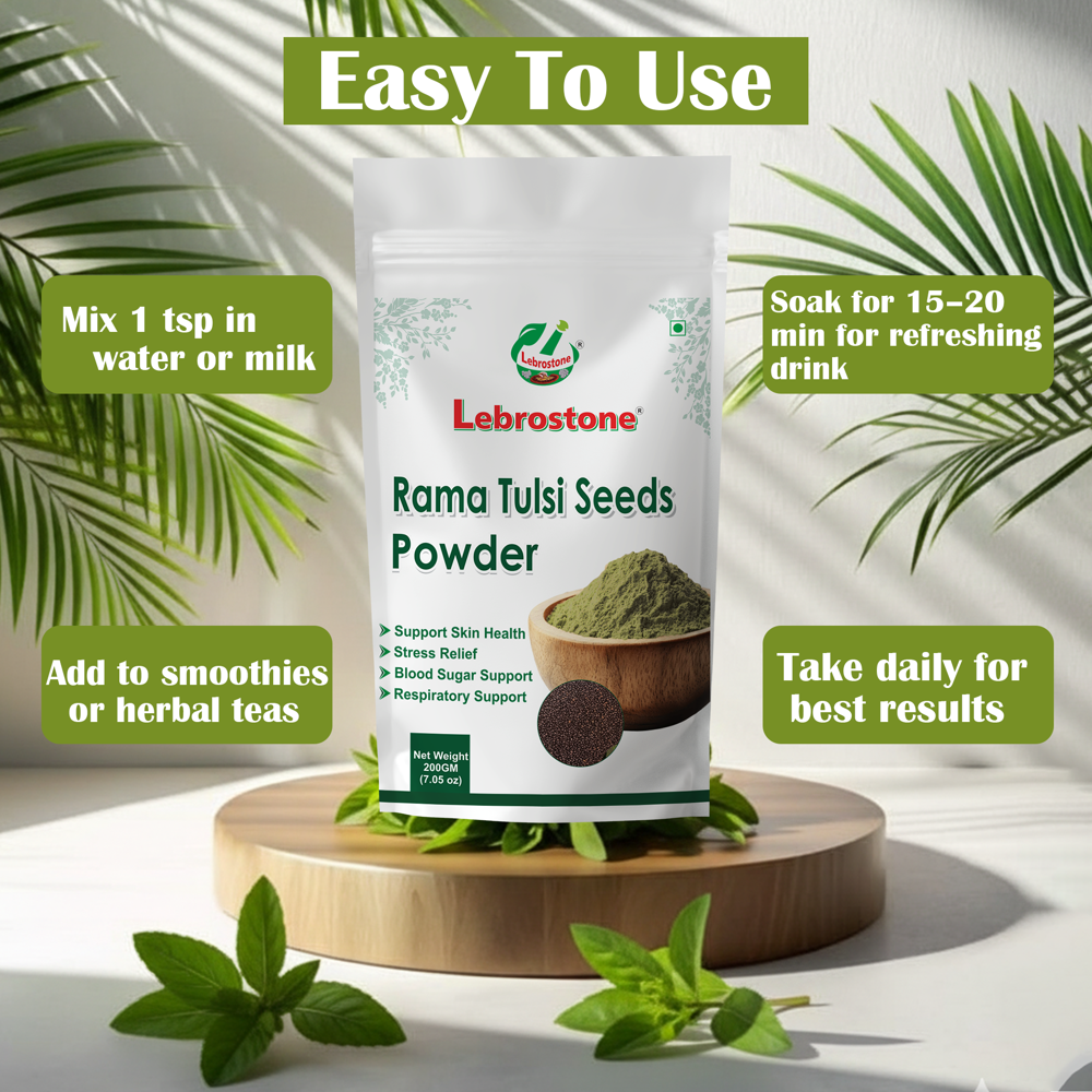 Lebrostone Rama Tulsi Seed Powder Pure & Natural | Supports Immunity, Digestion & Natural Energy |100g