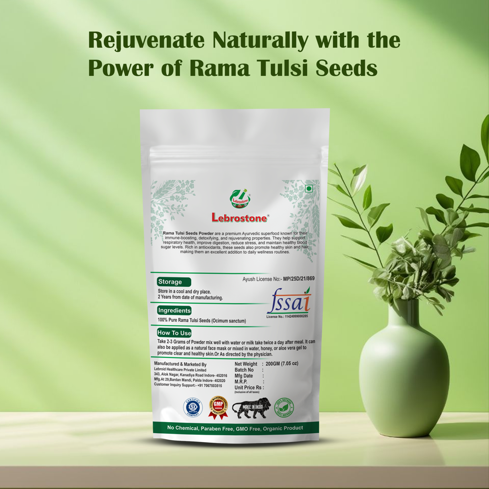 Lebrostone Rama Tulsi Seed Powder Pure & Natural | Supports Immunity, Digestion & Natural Energy |100g